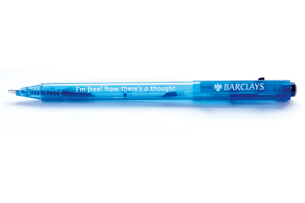 David Blackmore: BARCLAYS' plastic ballpoint pen (black ink), circa 2010